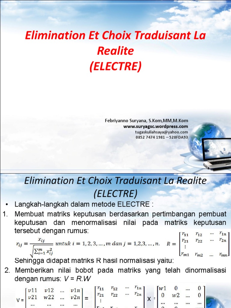Metode ELECTRE dalam Pemilihan Mahasiswa | PDF
