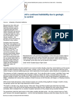 Habitabilidad en La Tierra y Regulación de CO2