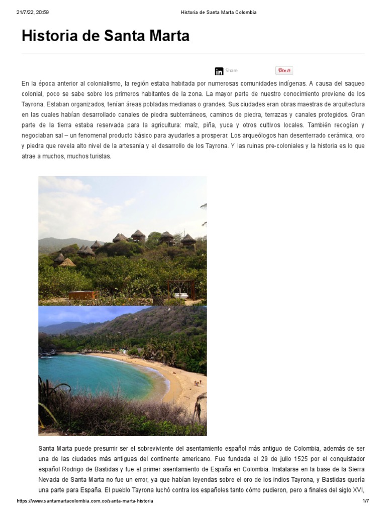 Historia De Santa Marta Colombia Pdf Colombia