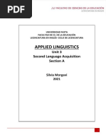 Applied Linguistics: Unit 3 Second Language Acquisition Section A