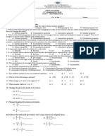 First Quarter 3 Summative Test Grade 7 - Mathematics