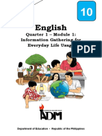 English: Quarter 1 - Module 1: Information Gathering For Everyday Life Usage