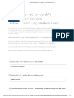 GameChangersMY Competition Team Registration Form