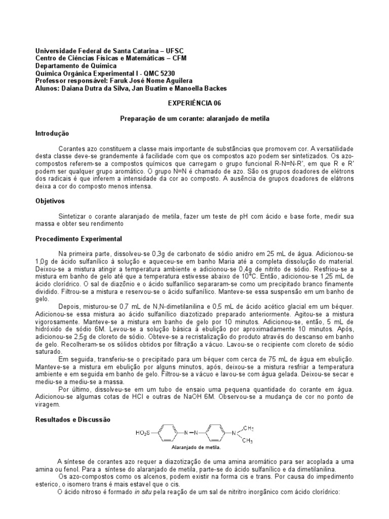 Relatrio Exp 06 FINAL | PDF | Ph | Ácido
