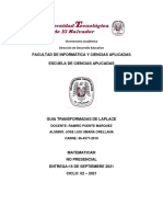 Guia Transformada de Laplace Matematicas Iii 02 2021 Uma A Jose Utec El Salvador PDF
