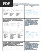 Taxonomies of The Cognitive Domain