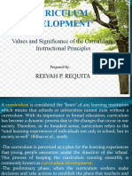 Curriculum Development: Values and Significance of The Curriculum, Instructional Principles