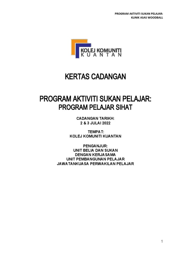 Kertas Kerja Program Pelajar Sihat | PDF