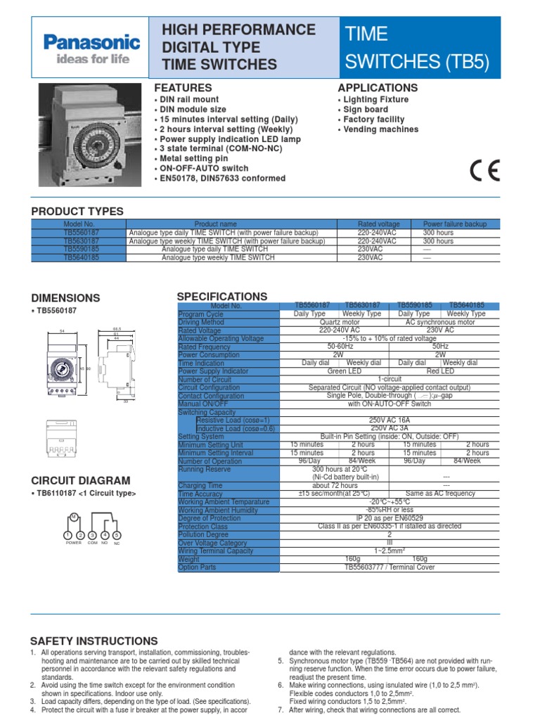 Panasonic Timer Switch Switch Electrical Wiring