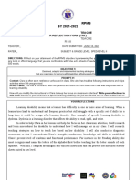 (Appendix 4A) Teacher Reflection Form For T I-III For RPMS SY 2021-2022