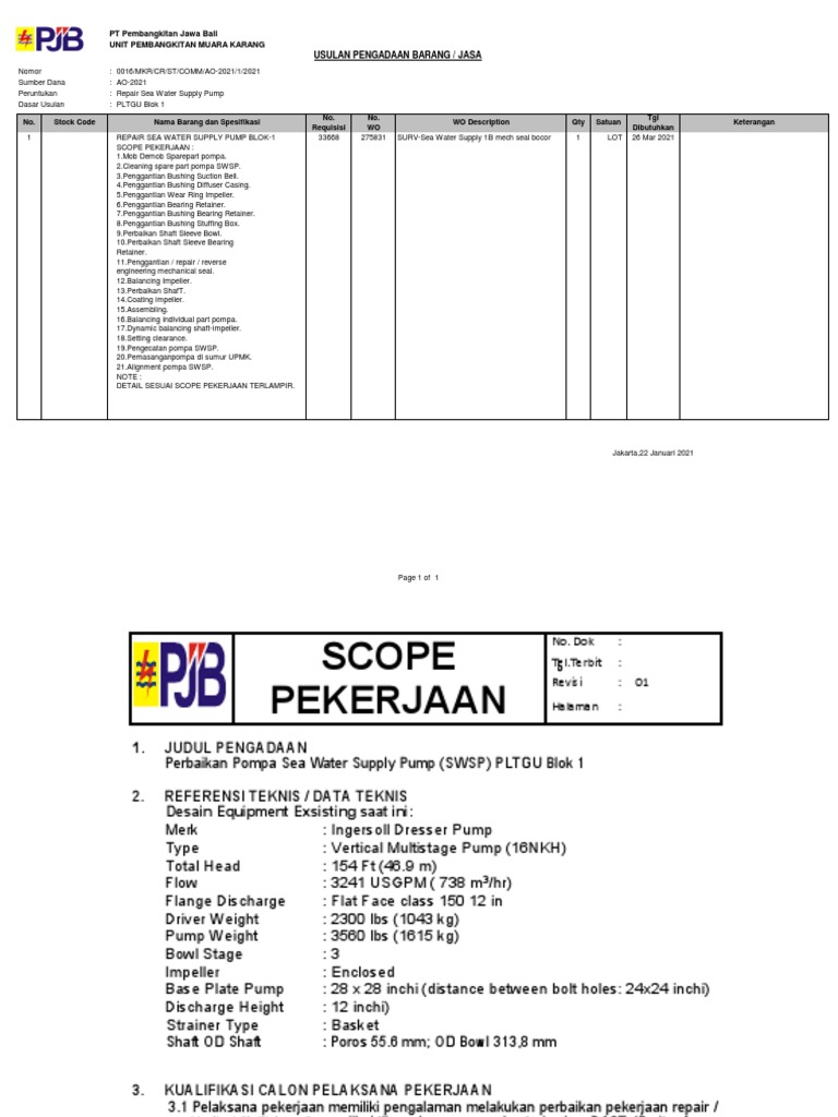00041.PRUPMKR2021U2 Repair Sea Water Supply Pump PDF