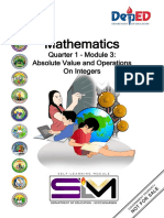 Mathematics: Quarter 1 - Module 3: Absolute Value and Operations On Integers