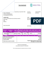 TAX INVOICE FOR EXCITEL BROADBAND SERVICES