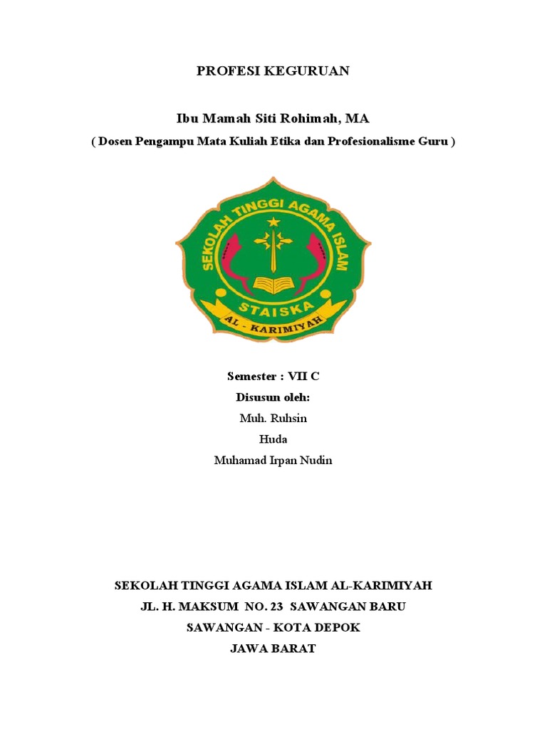 Makalah Etika Guru Kel.6 Semester 7C | PDF