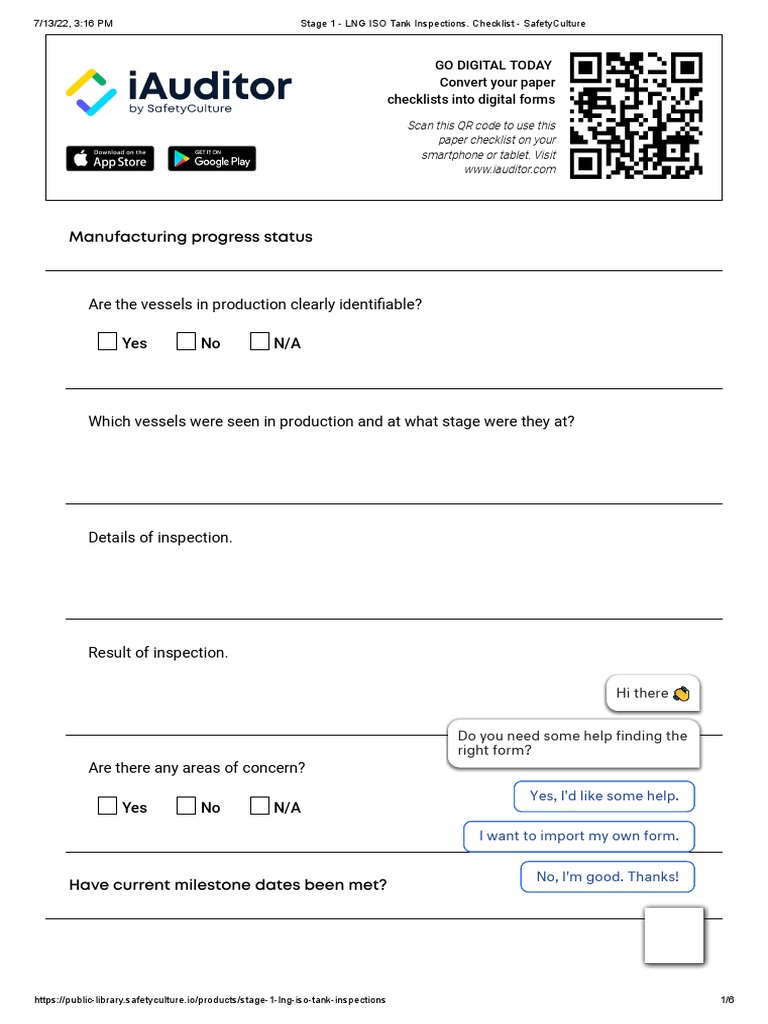LNG ISO Tank Inspection Checklist | PDF | Verification And Validation ...