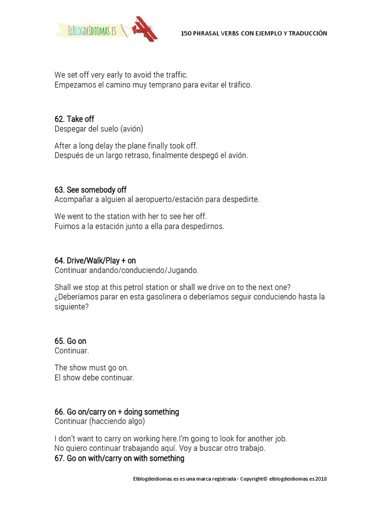 150 Phrasal Verbs Con Ejemplos Parte4 | PDF