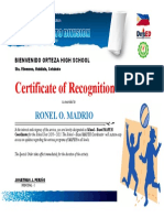 Certificate of Recognition - 1