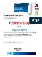 Certificate of Recognition - 2