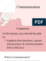 Functions, Nature and Process of Communication