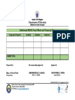 Department of Education: Additional MOOE Fund Work and Financial Plan