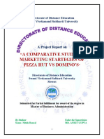 A Comparative Study of Marketing Startegies of Pizza Hut Vs Domino'S