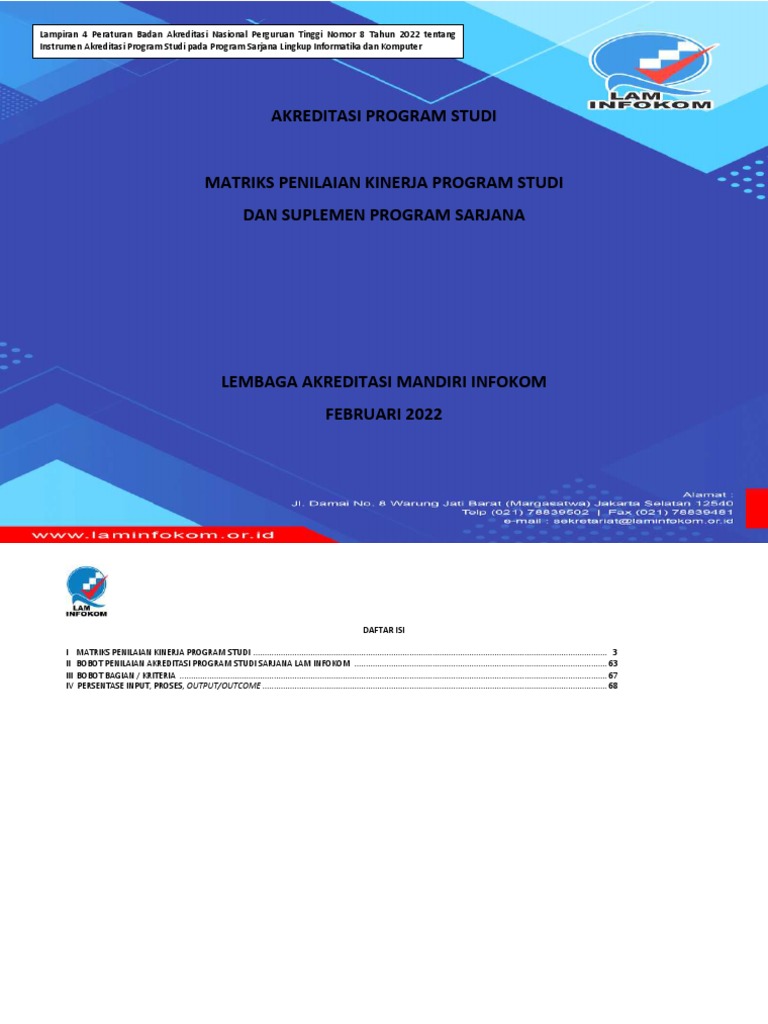 Matriks Penilaian Kinerja Program Studi | PDF