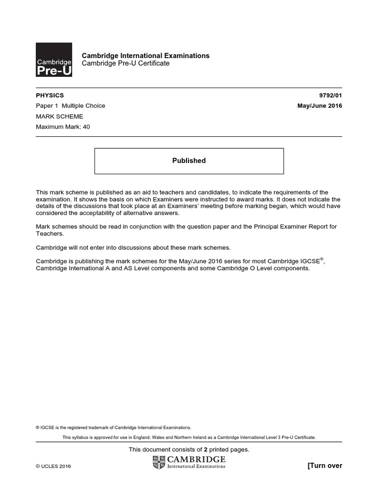 Cambridge International Examinations Cambridge Pre-U Certificate | PDF ...