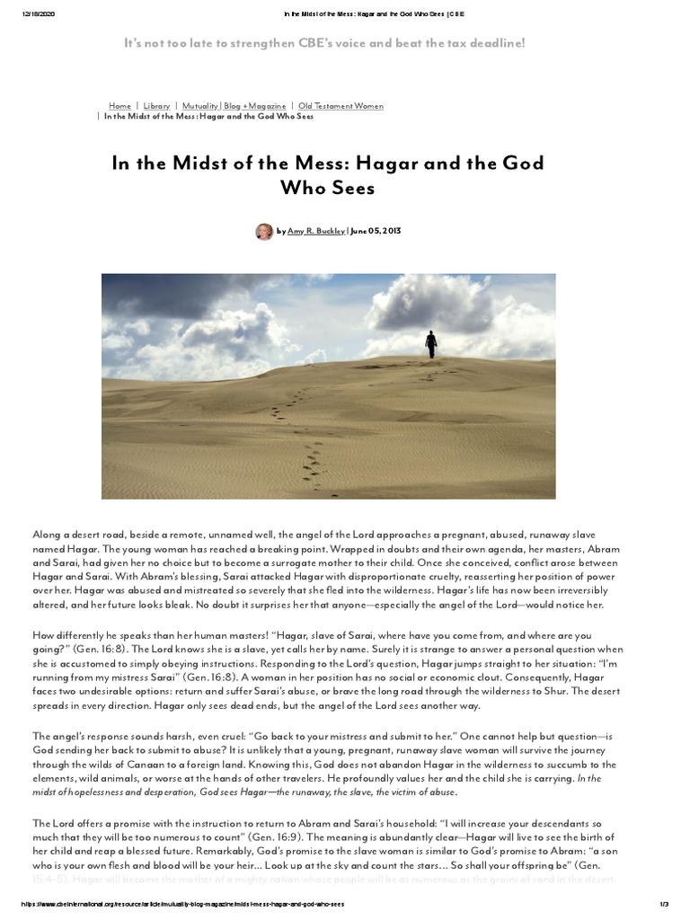 In The Midst of The Mess Hagar and The God Who Sees CBE PDF