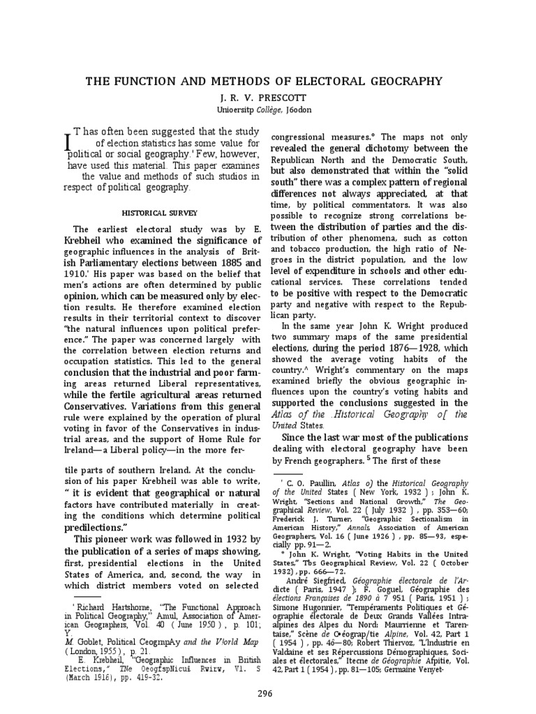 The Function and Methods of Electoral Geography | PDF | Elections ...