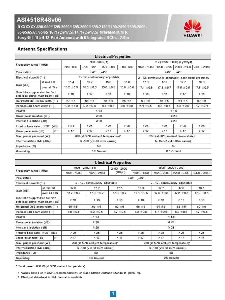 ASI4518R48v06-3772-001 Datasheet | PDF | Decibel | Electromagnetism