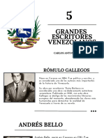 VENEZUELA: GRANDES ESCRITORES, Por CARLOS MANZANO