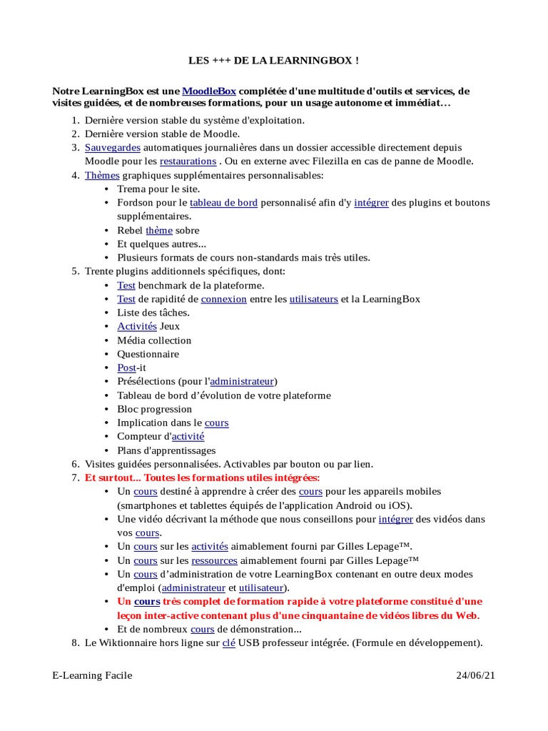 Les Plus Learning Box | PDF | Moodle | Android (Système d'exploitation)