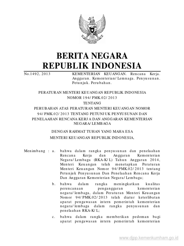 PMK Nomor 194 Tahun 2013 | PDF