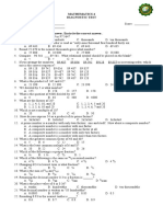 Mathematics 4 Diagnostic Test