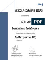Diploma de Certificacin OptiMaxx Proteccin