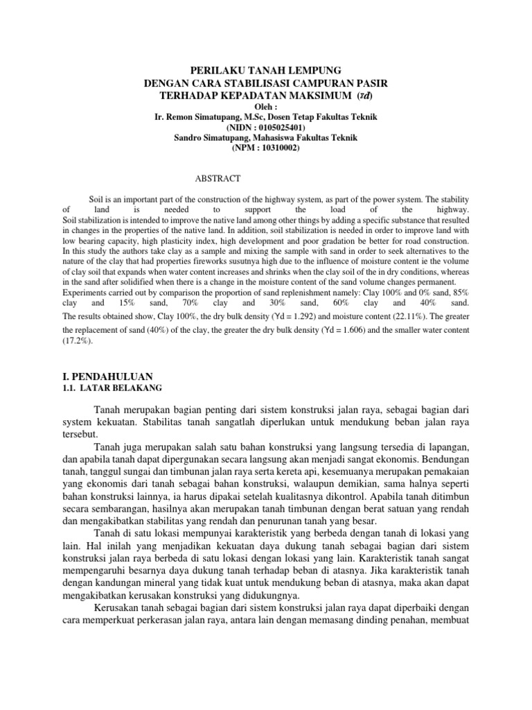 2016 - Jurnal Fakultas Teknik Volume II Nomor 2 - Perilaku Tanah ...