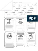 Aliments Et Categories Feuille Dexercices 79482 (1)