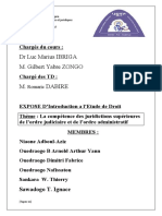 La Compétence Des Juridictions Supérieures de L'ordre Judiciaire Et de L'ordre Administratif