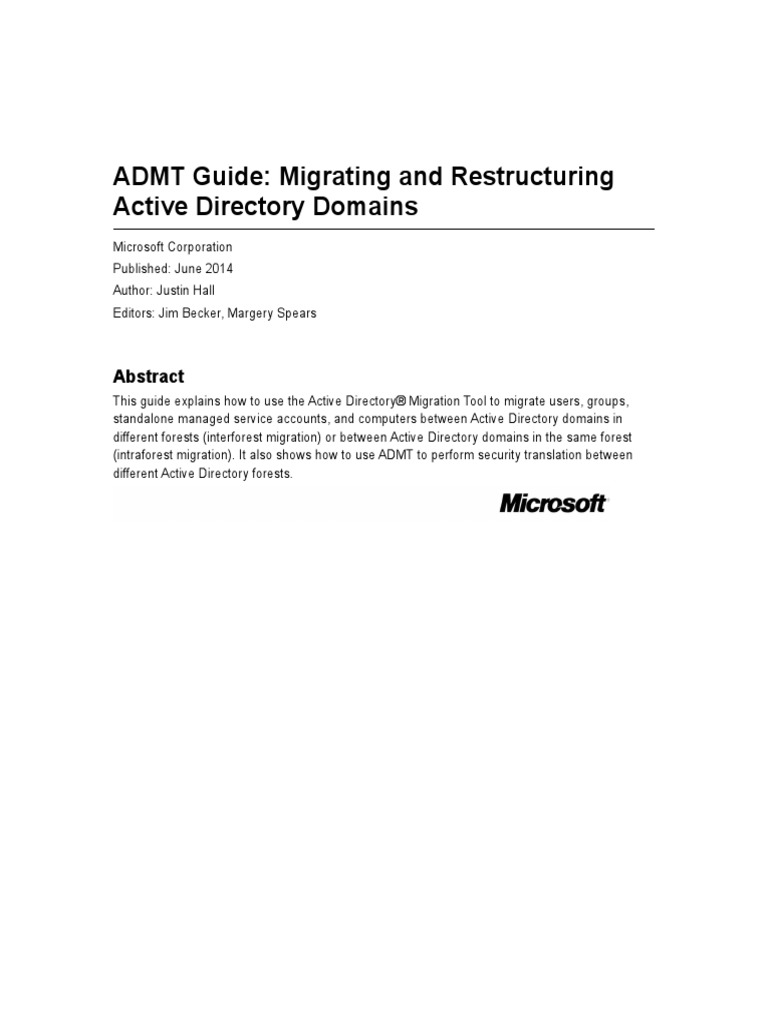 Admtv32 Mig Guide | PDF | Active Directory | Command Line Interface