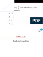 Maths AA Functions Qudartic Inequalities