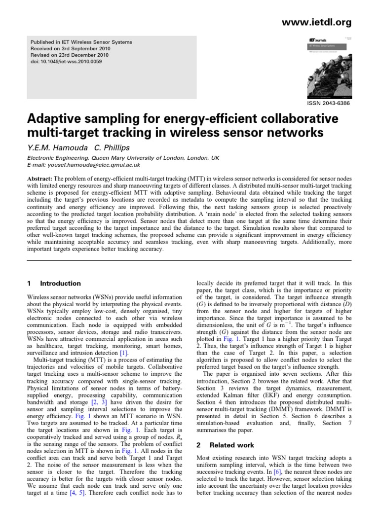 Energy-Efficient Multi-Target Tracking | PDF | Wireless Sensor Network ...