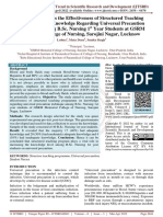 A Study To Assess The Effectiveness of Structured Teaching Programme On Knowledge Regarding Universal Precaution Technique