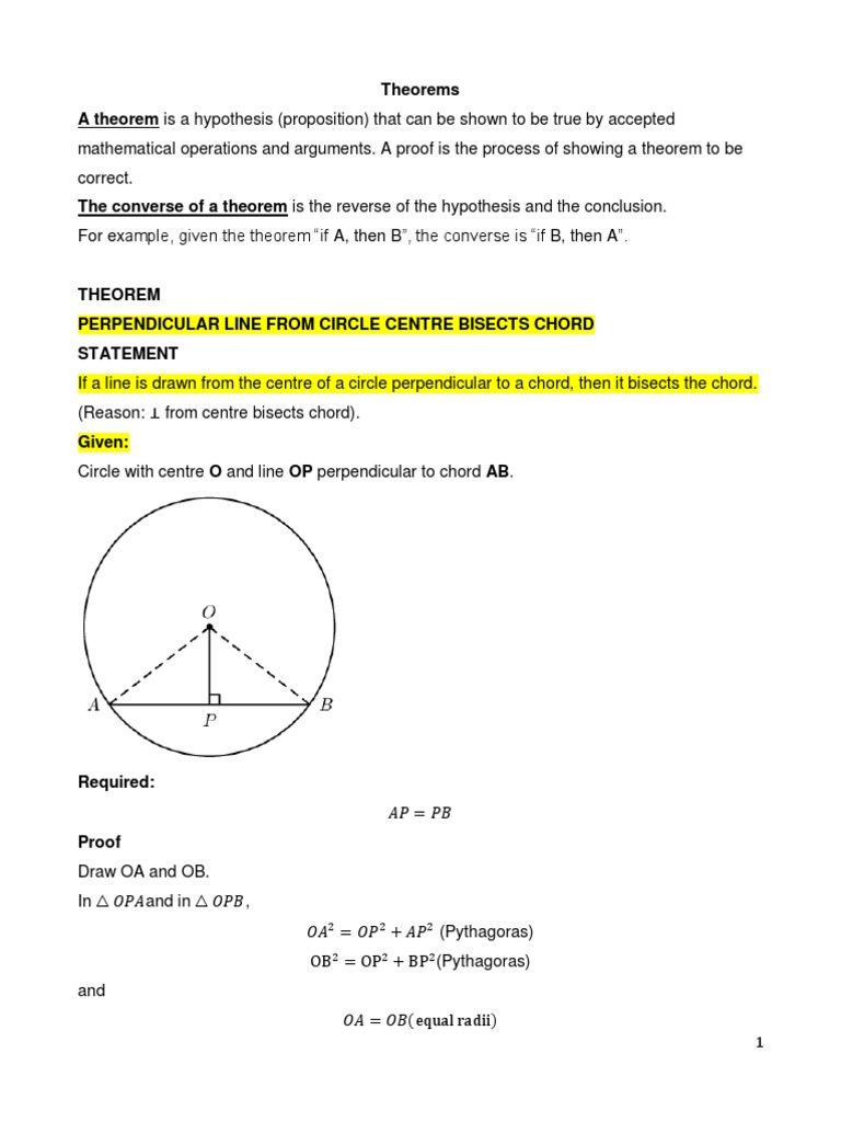 Circle Theorems and Proofs Guide | PDF | Circle | Theorem