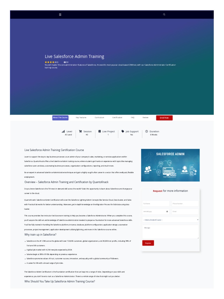 Welcome To The Salesforce Admin Course Training | PDF | Customer ...
