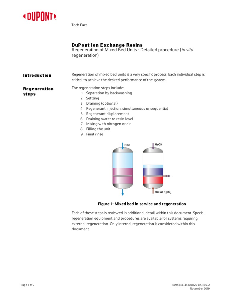 Mixed Beds Regeneration 45D01129En PDF Sodium Hydroxide Fluidization