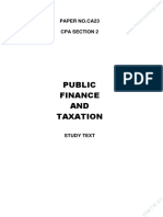 Public Finance and Taxation