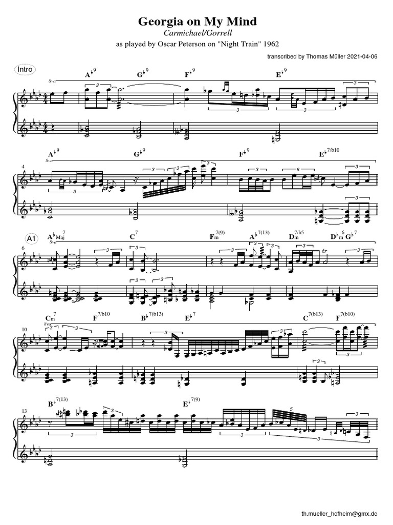 Oscar Peterson's Georgia Sheet Music | PDF