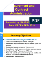 Procurment and Contract Admin DEC. 2018