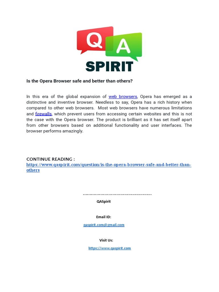 Is The Opera Browser Safe and Better Than Others | PDF