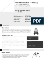 RCC Institute of Information Technology: Topic: A. Class and Object B. This